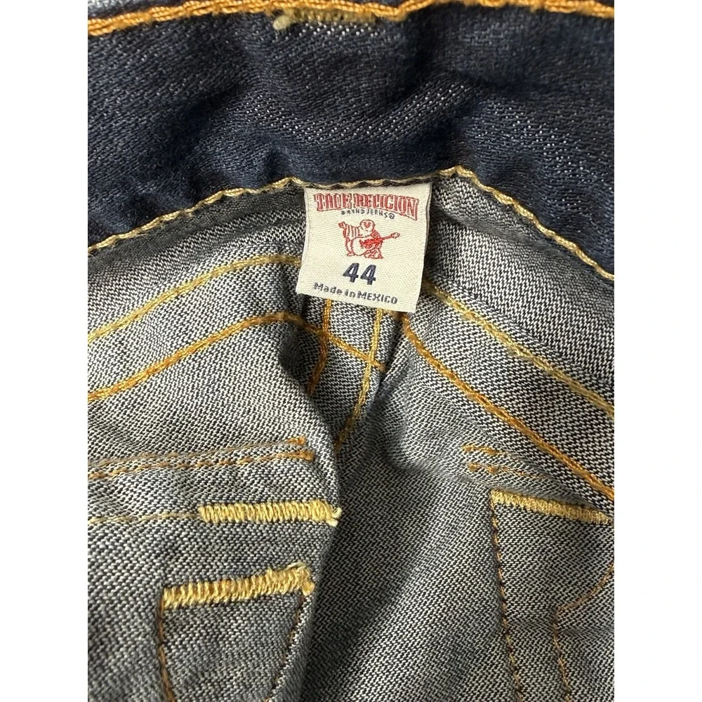 True Religion Jeans Mens Size 44x34 Geno SN Flap Slim‎ Blue Big & Tall Designer